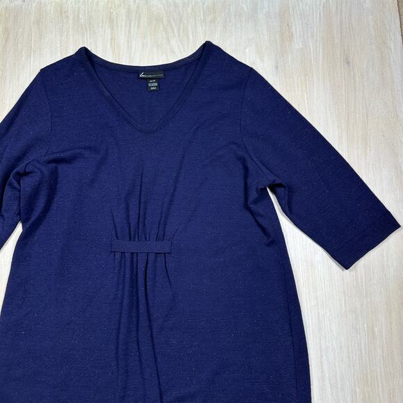 Lane Bryant V-Neck Empire Waist Office Casual Workwear Knit Sweater Dress 22/24 - Picture 2 of 11